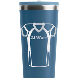 Football Jersey RTIC Everyday Tumbler with Straw - 28oz - Steel Blue - Double-Sided (Personalized)
