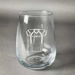 Football Jersey Stemless Wine Glass - Engraved (Personalized)