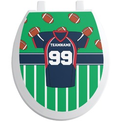 Football Jersey Toilet Seat Decal - Round (Personalized)