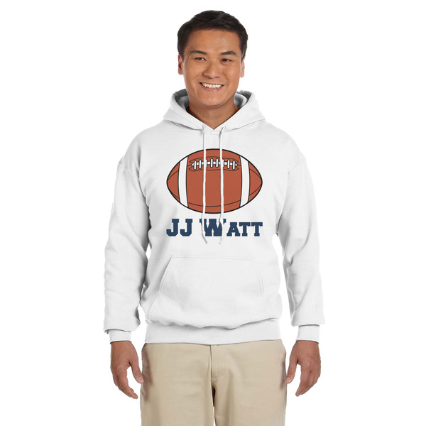 Custom Football Jersey Hoodie - White - Medium (Personalized)