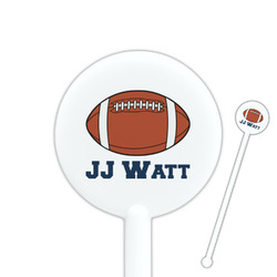 Football Jersey 5.5" Round Plastic Stir Sticks - White - Double Sided (Personalized)