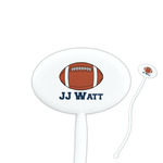 Football Jersey 7" Oval Plastic Stir Sticks - White - Double Sided (Personalized)