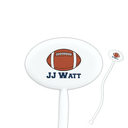 Football Jersey 7" Oval Plastic Stir Sticks - White - Single Sided (Personalized)