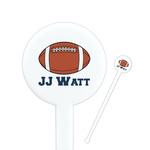 Football Jersey 7" Round Plastic Stir Sticks - White - Single Sided (Personalized)