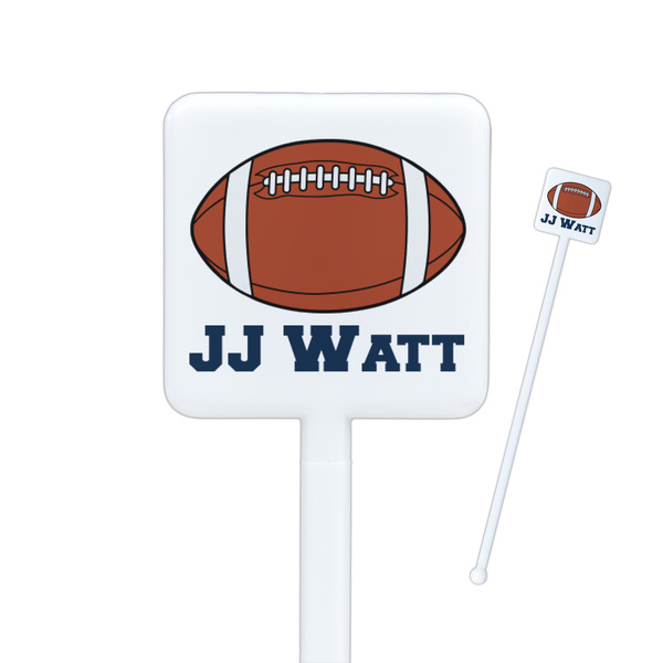 Custom Football Jersey Square Plastic Stir Sticks - Double Sided (Personalized)