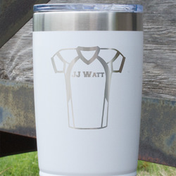 Football Jersey 20 oz Stainless Steel Tumbler - White - Double Sided (Personalized)