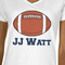 Football Jersey White V-Neck T-Shirt on Model - CloseUp