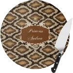 Snake Skin Round Glass Cutting Board - Small (Personalized)