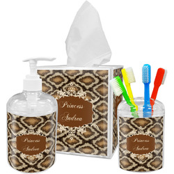 Snake Skin Acrylic Bathroom Accessories Set w/ Name or Text