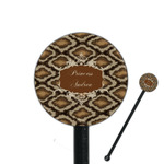 Snake Skin 5.5" Round Plastic Stir Sticks - Black - Single Sided (Personalized)