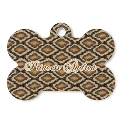 Snake Skin Bone Shaped Dog ID Tag - Large (Personalized)