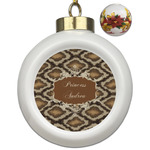 Snake Skin Ceramic Ball Ornaments - Poinsettia Garland (Personalized)