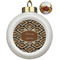 Snake Skin Ceramic Christmas Ornament - Poinsettias (Front View)