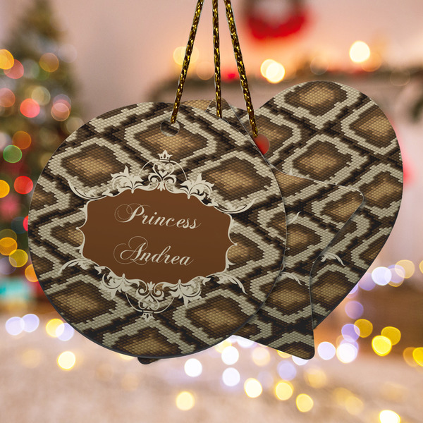 Custom Snake Skin Ceramic Ornament w/ Name or Text