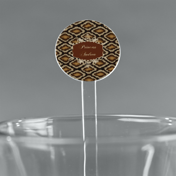 Custom Snake Skin 7" Round Plastic Stir Sticks - Clear (Personalized)