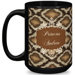 Snake Skin 15 Oz Coffee Mug - Black (Personalized)