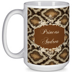 Snake Skin 15 Oz Coffee Mug - White (Personalized)