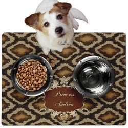 Snake Skin Dog Food Mat - Medium w/ Name or Text