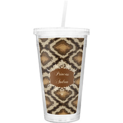 Snake Skin Double Wall Tumbler with Straw (Personalized)
