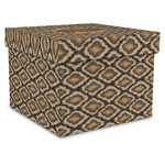 Snake Skin Gift Box with Lid - Canvas Wrapped - X-Large (Personalized)