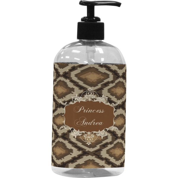Custom Snake Skin Plastic Soap / Lotion Dispenser (16 oz - Large - Black) (Personalized)