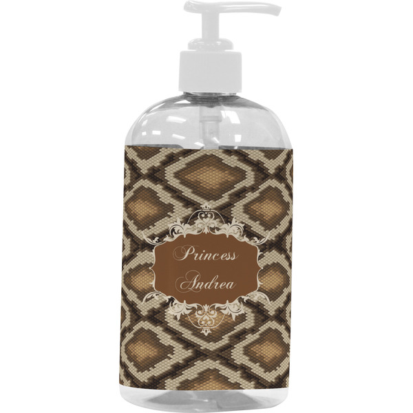 Custom Snake Skin Plastic Soap / Lotion Dispenser (16 oz - Large - White) (Personalized)