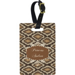 Snake Skin Plastic Luggage Tag - Rectangular w/ Name or Text