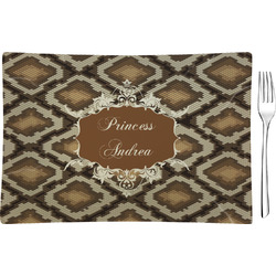 Snake Skin Rectangular Glass Appetizer / Dessert Plate - Single or Set (Personalized)