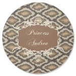 Snake Skin Round Rubber Backed Coaster (Personalized)