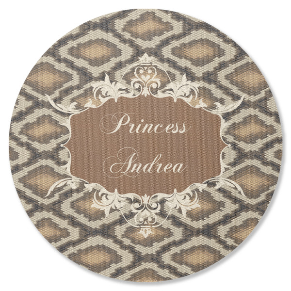 Custom Snake Skin Round Rubber Backed Coaster (Personalized)