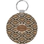 Snake Skin Round Plastic Keychain (Personalized)