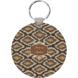 Snake Skin Round Plastic Keychain (Personalized)