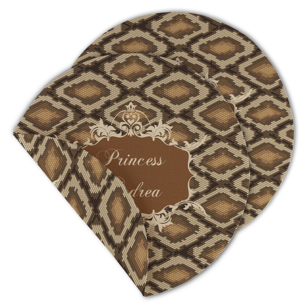 Custom Snake Skin Round Linen Placemat - Double Sided (Personalized)