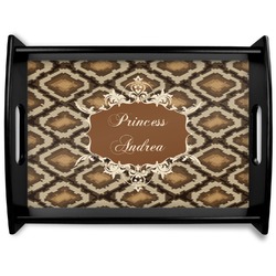 Snake Skin Black Wooden Tray - Large (Personalized)