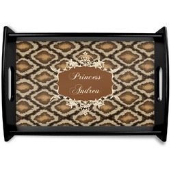 Snake Skin Black Wooden Tray - Small (Personalized)