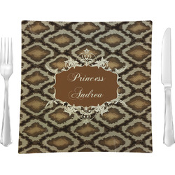 Snake Skin Glass Square Lunch / Dinner Plate 9.5" (Personalized)