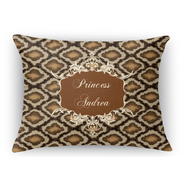 Custom Snake Skin Rectangular Throw Pillow Case (Personalized)