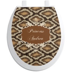 Snake Skin Toilet Seat Decal - Round (Personalized)