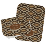 Snake Skin Burp Cloths - Fleece - Set of 2 w/ Name or Text