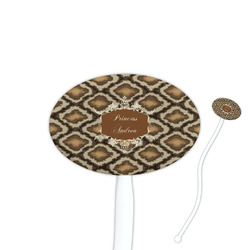 Snake Skin 7" Oval Plastic Stir Sticks - White - Double Sided (Personalized)