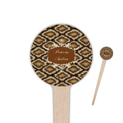 Snake Skin 4" Round Wooden Food Picks - Double Sided (Personalized)