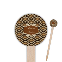 Snake Skin 6" Round Wooden Food Picks - Single Sided (Personalized)