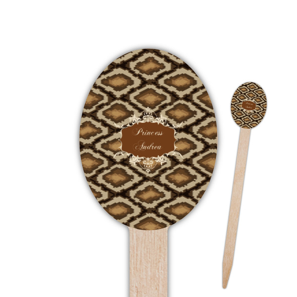 Custom Snake Skin Oval Wooden Food Picks (Personalized)