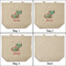 Chinese Zodiac 3 Reusable Cotton Grocery Bags - Front & Back View