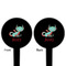 Chinese Zodiac Black Plastic 4" Food Pick - Round - Double Sided - Front & Back