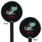 Chinese Zodiac Black Plastic 5.5" Stir Stick - Double Sided - Round - Front & Back