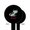 Chinese Zodiac Black Plastic 6" Food Pick - Round - Single Sided - Front & Back