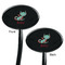 Chinese Zodiac Black Plastic 7" Stir Stick - Double Sided - Oval - Front & Back