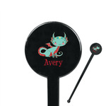 Chinese Zodiac 7" Round Plastic Stir Sticks - Black - Single Sided (Personalized)