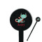 Chinese Zodiac Black Plastic 7" Stir Stick - Round - Closeup